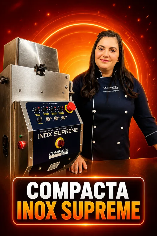 Capa do módulo Compacta Inox Supreme, com a Wanessa ao lado da modeladora